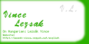 vince lezsak business card